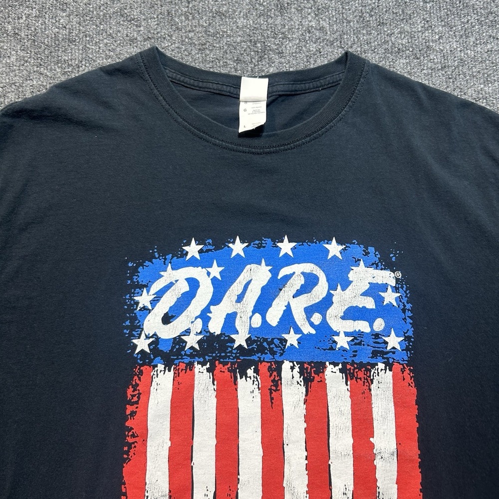 DARE Short Sleeve Crew Neck Graphic T-Shirt Adult Mens Size Large Black Illinois - Picture 4 of 13